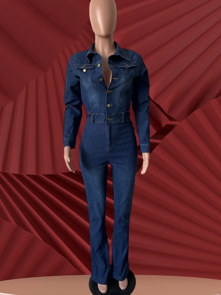 Sister Star Women's Jumpsuit Fashion Casual Slim Fit Stretch Flared Washed Long Sleeve Elegant Commuter Denim Jumpsuit Outfit
Sister Star Women's Jumpsuit Fashion Casual Slim Fit Stretch Flared Washed Long Sleeve Elegant Commuter Denim Jumpsuit Outfit