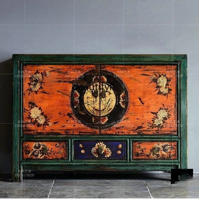 New Chinese classical shoe cabinet hand-painted solid wood porch cabinet antique dining side painted wall side cabinet
New Chinese classical shoe cabinet hand-painted solid wood porch cabinet antique dining side painted wall side cabinet