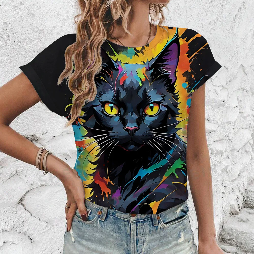 Summer Elegant Cats 3D Print T-shirts Women Streetwear Casual Fashion New Y2k Short Sleeve T Shirt O-neck Tees Tops Clothing
Summer Elegant Cats 3D Print T-shirts Women Streetwear Casual Fashion New Y2k Short Sleeve T Shirt O-neck Tees Tops Clothing