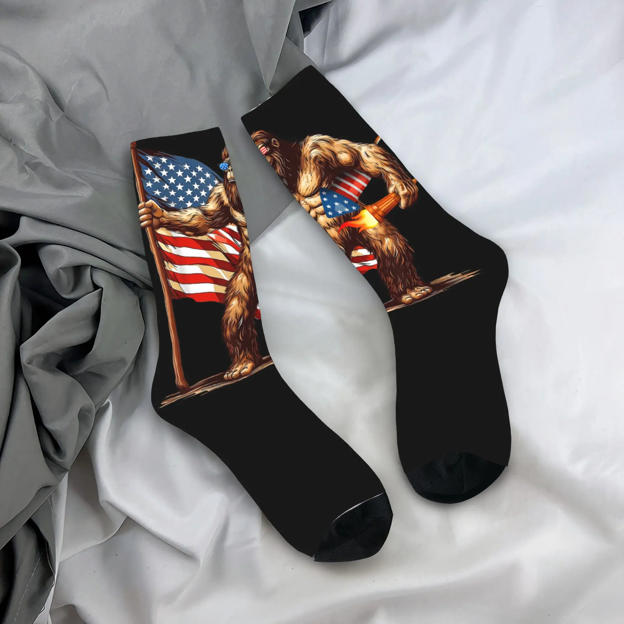 Bigfoot Fireworks 4th of July Men Sasquatch American US Flag Socks Winter Stockings Funny Adults Men Socks Anti Bacterial Socks
Bigfoot Fireworks 4th of July Men Sasquatch American US Flag Socks Winter Stockings Funny Adults Men Socks Anti Bacterial Socks