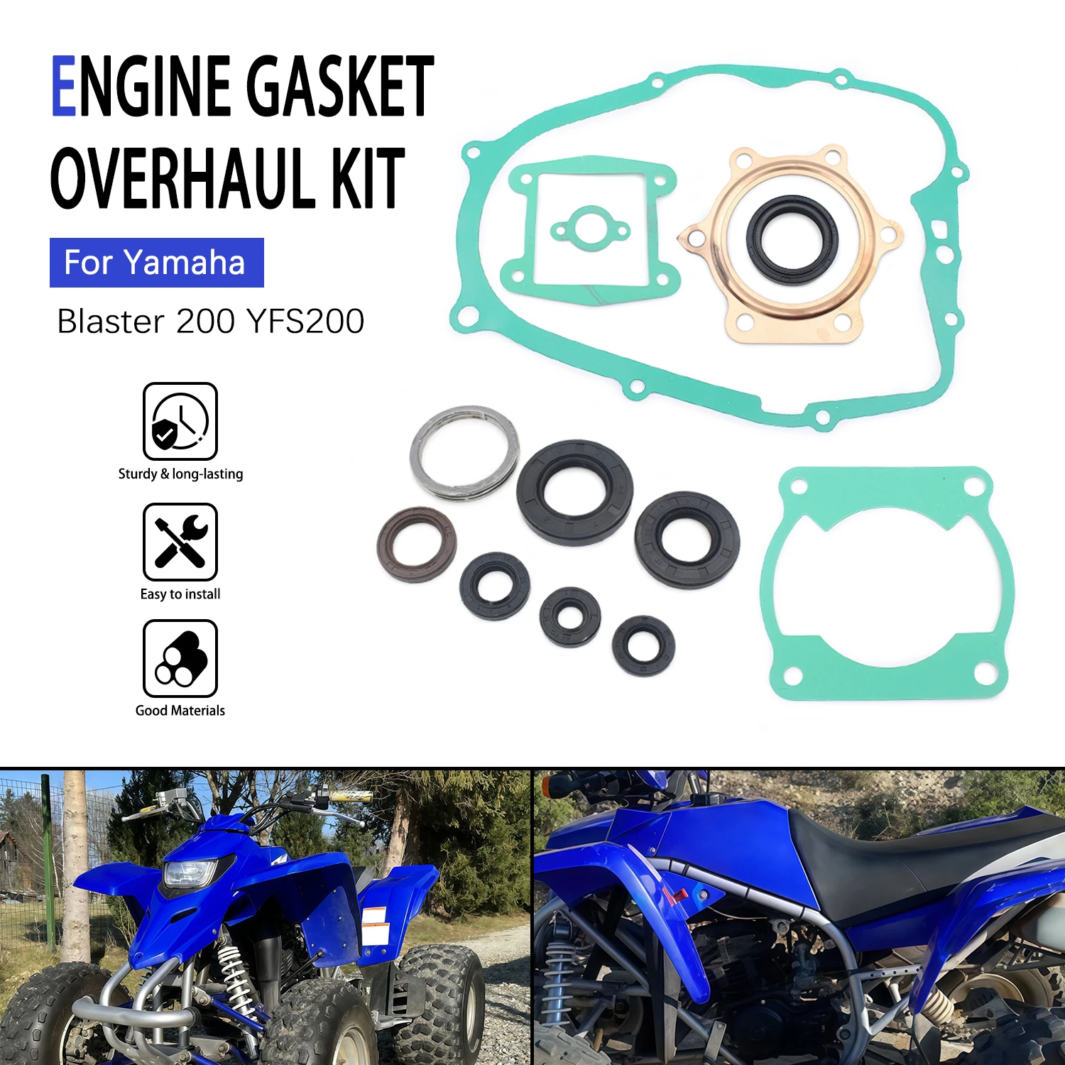 For Yamaha Blaster 200 YFS200 1988-2006 Accessories Moto Engine Head Complete Gasket Kit with Oil Seals Top Bottom End Set
For Yamaha Blaster 200 YFS200 1988-2006 Accessories Moto Engine Head Complete Gasket Kit with Oil Seals Top Bottom End Set