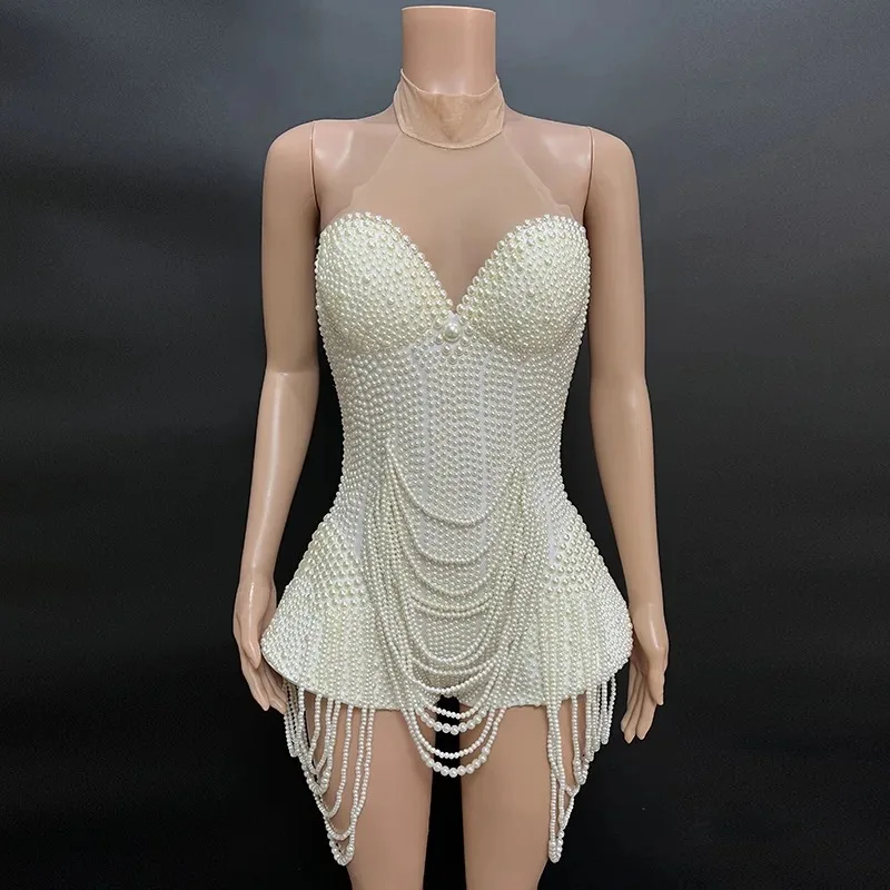 Evening Party Performance Costume Bar Nightclub Singer Dancer Stage Wear Luxury Pearls Beading Sexy Halter Backless Bodysuit
Evening Party Performance Costume Bar Nightclub Singer Dancer Stage Wear Luxury Pearls Beading Sexy Halter Backless Bodysuit