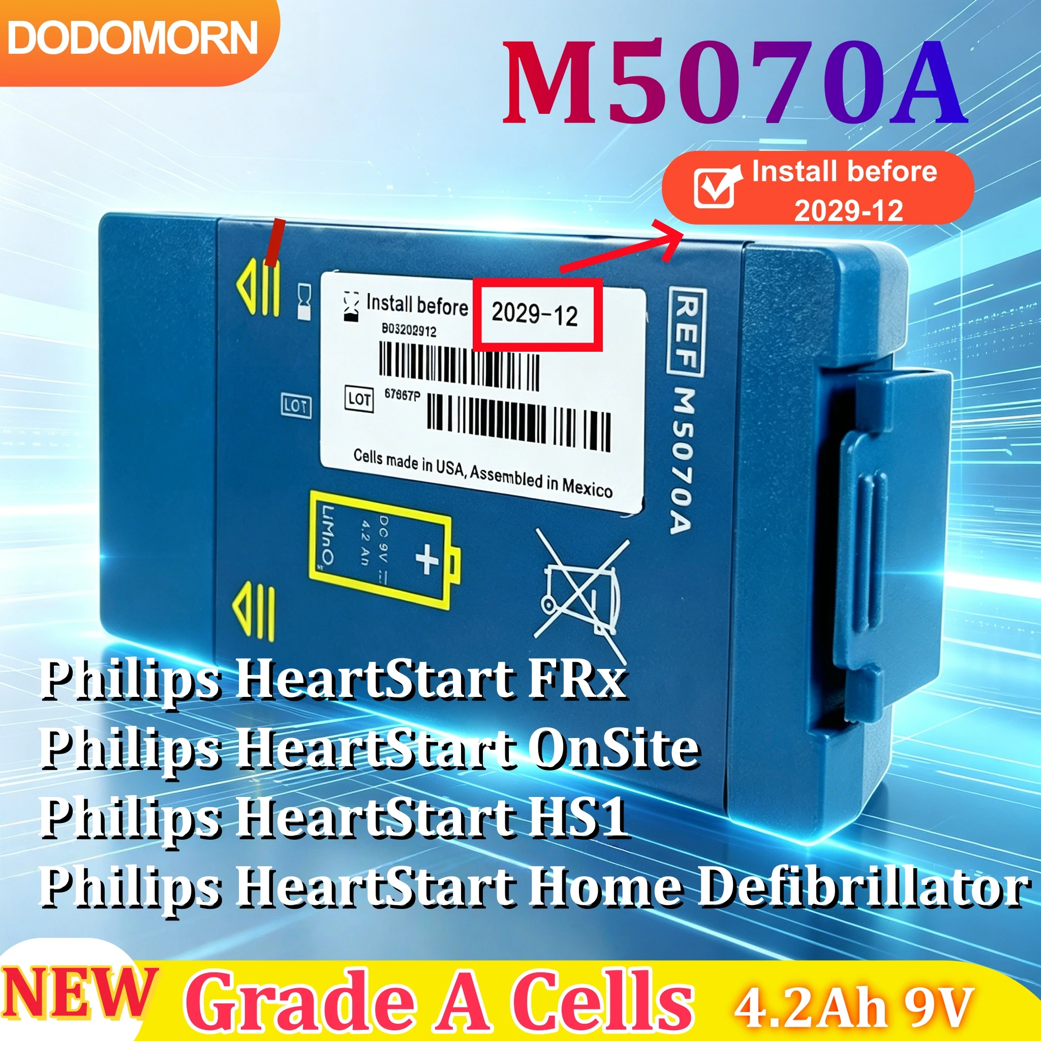 High quality M5070A Battery 9V 4.2Ah for Philips HeartStart FRx HS1 OnSite Home AED Defibrillator M5066A M5067A M5068A 861304
High quality M5070A Battery 9V 4.2Ah for Philips HeartStart FRx HS1 OnSite Home AED Defibrillator M5066A M5067A M5068A 861304