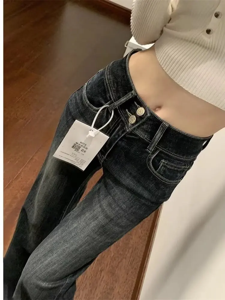 American Retro High Waist Bell Bottom Jeans Women's Slimming Cover Hip Korean Style Denim Pants Casual Mid-Length Zipper
American Retro High Waist Bell Bottom Jeans Women's Slimming Cover Hip Korean Style Denim Pants Casual Mid-Length Zipper