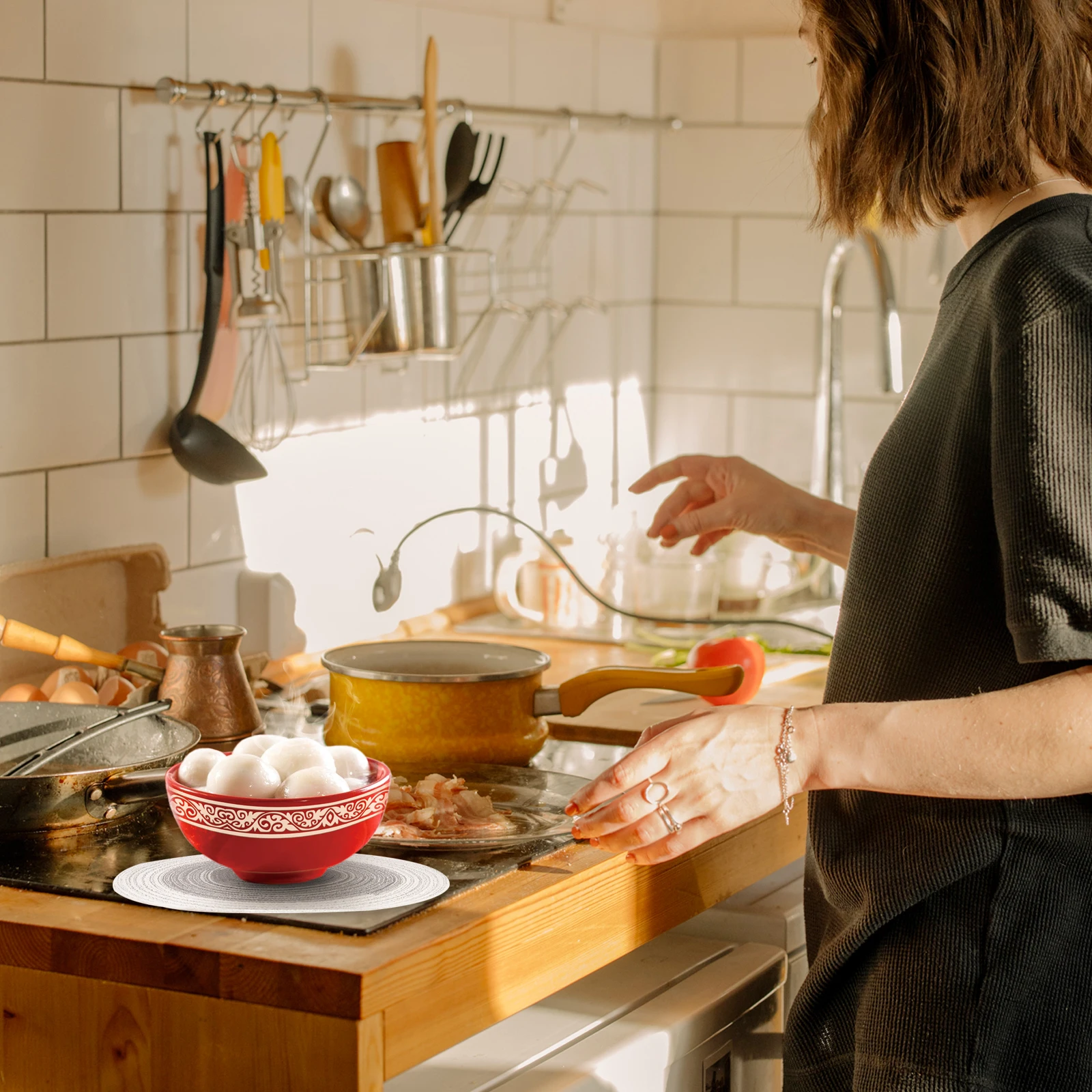 6 Pcs Dark Grey Placemat Dining Room Table Heat Insulation Mat Safe Material H made Craftsmanship Photo Props Gift Idea
6 Pcs Dark Grey Placemat Dining Room Table Heat Insulation Mat Safe Material H made Craftsmanship Photo Props Gift Idea