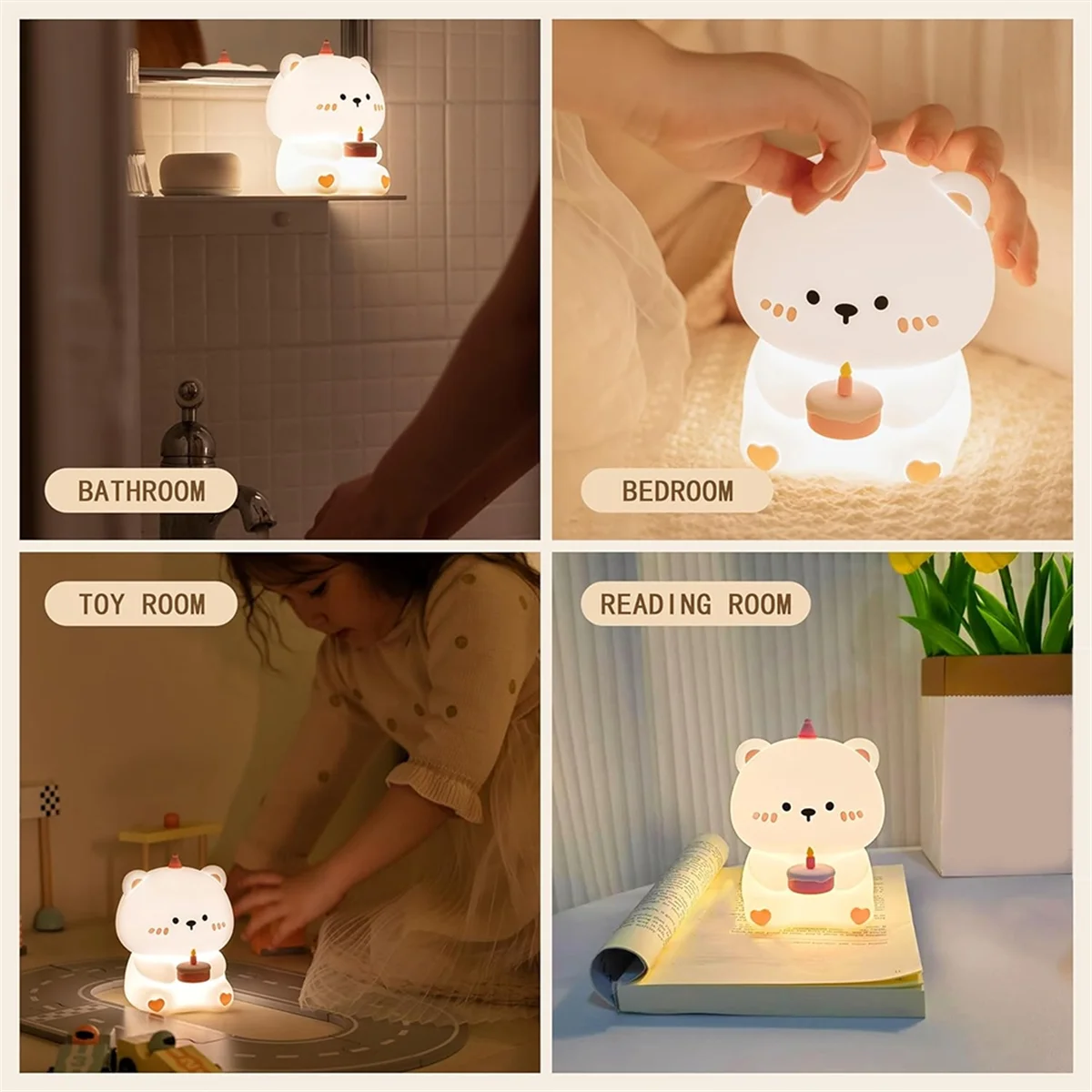 live-Bear Lights for Bedroom, Gifts for the Rechargeable Touch Lamp is 3 Levels Brightness, Food Grade Silicone Squishy
live-Bear Lights for Bedroom, Gifts for the Rechargeable Touch Lamp is 3 Levels Brightness, Food Grade Silicone Squishy