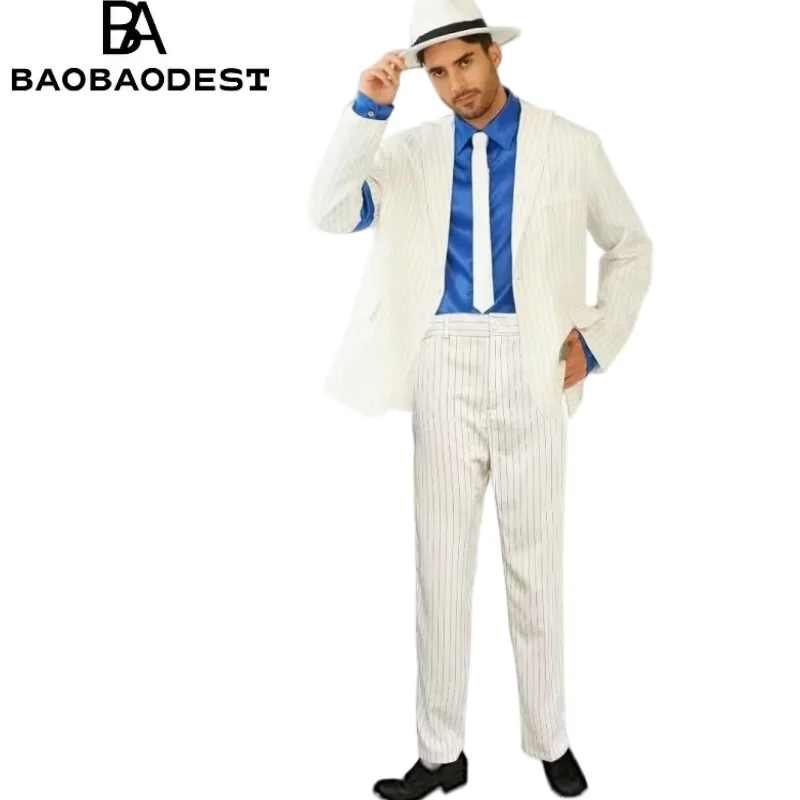 Custom Men's Suits 3-Piece Formal Business Wedding Tuxedo Retro Punk Striped Cosplay Costume Halloween Christmas Party Roleplay
Custom Men's Suits 3-Piece Formal Business Wedding Tuxedo Retro Punk Striped Cosplay Costume Halloween Christmas Party Roleplay