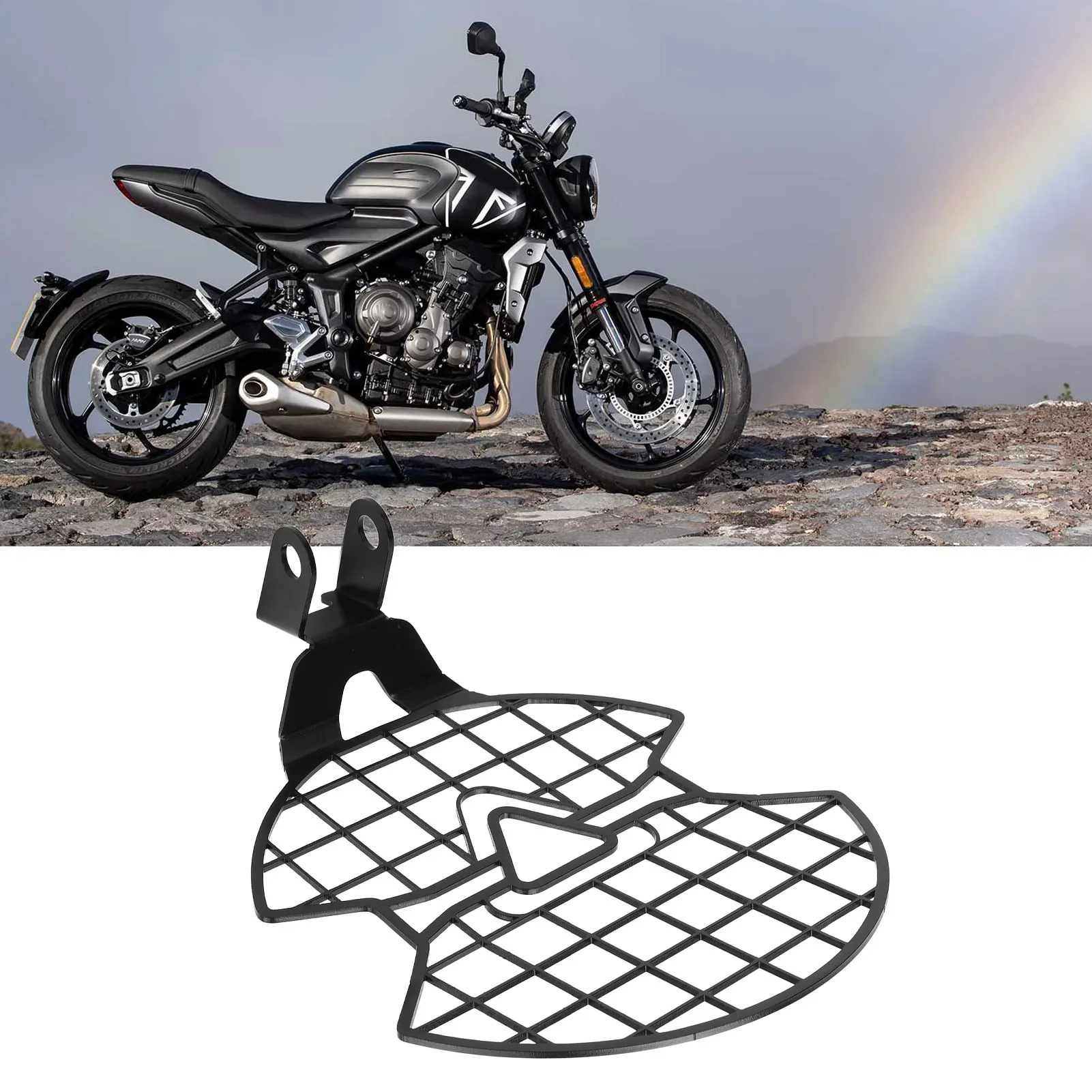 Motorcycle Headlight Grille Cover for Trident 660 2021+ - Stainless Steel Headlamp Protector Guard Replacement Accessory
Motorcycle Headlight Grille Cover for Trident 660 2021+ - Stainless Steel Headlamp Protector Guard Replacement Accessory