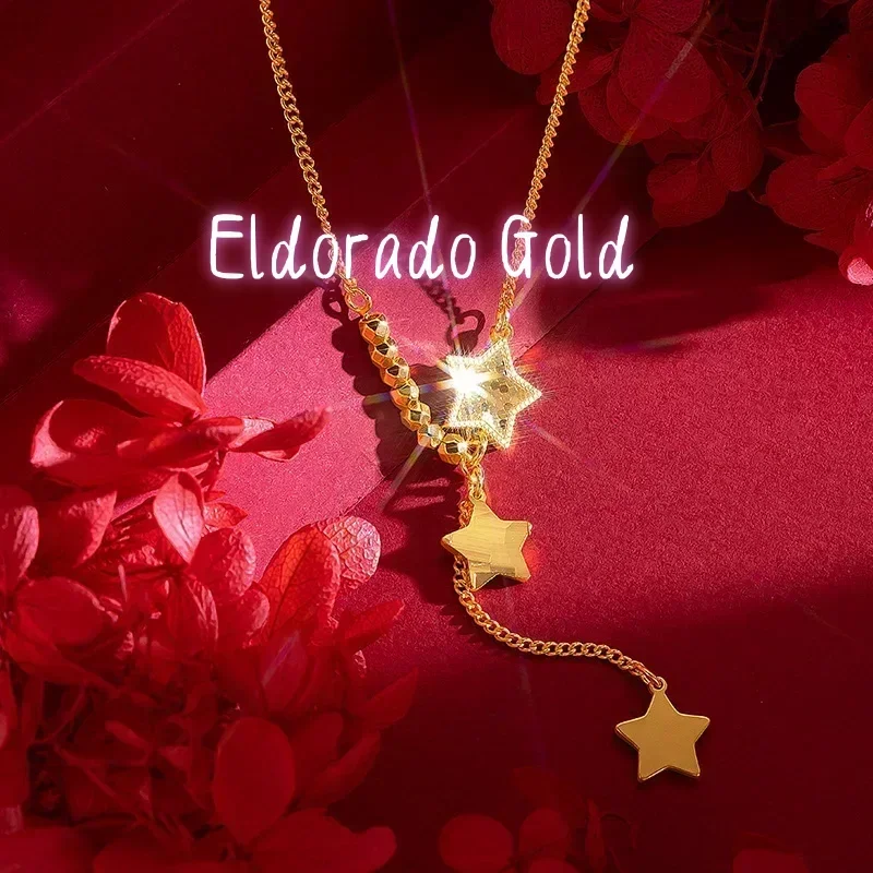 Eldorado Gold 9999 real gold 24K yellow gold Fish Scale Five-pointed Star Necklace Women's Dragon Scale Small Star Chain
Eldorado Gold 9999 real gold 24K yellow gold Fish Scale Five-pointed Star Necklace Women's Dragon Scale Small Star Chain