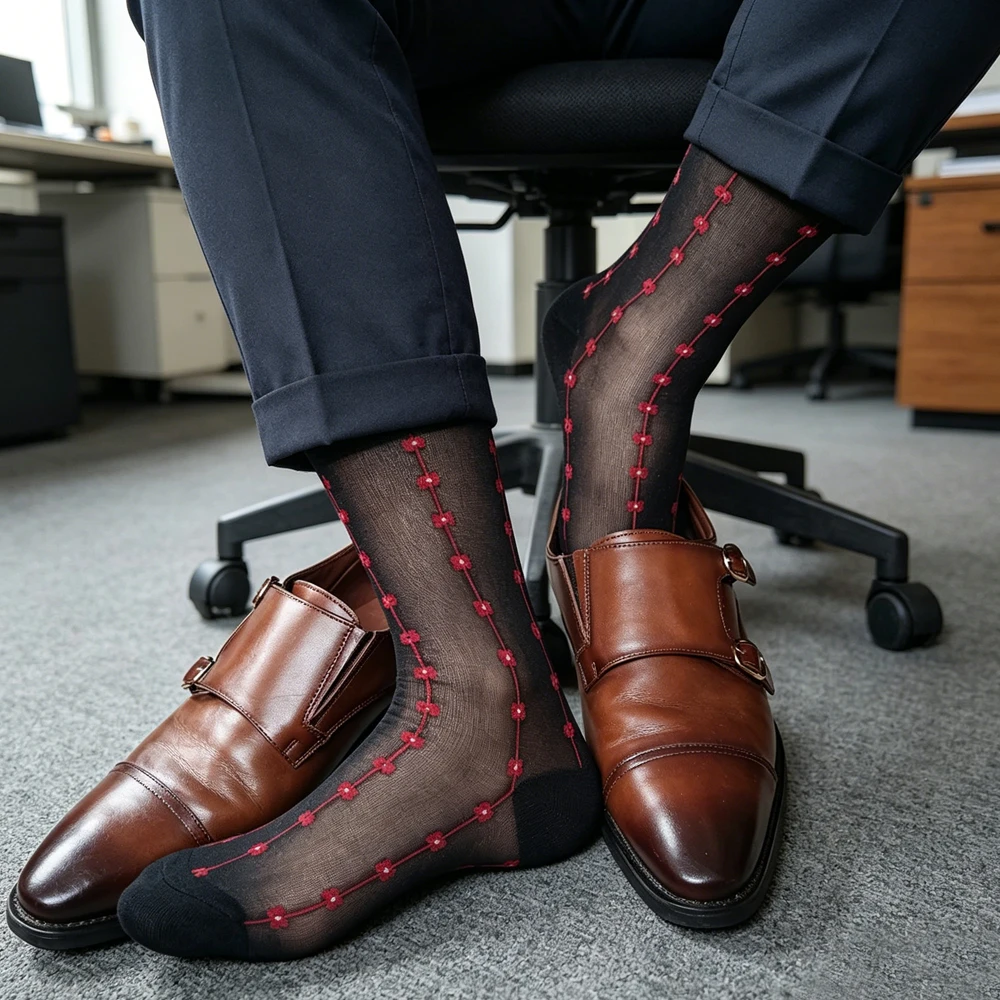 Men Vertical Striped Sheer Dress Socks Thin Transparent Mid Calf Business Formal Socks See Through Suit Socks For Leather Shoes
Men Vertical Striped Sheer Dress Socks Thin Transparent Mid Calf Business Formal Socks See Through Suit Socks For Leather Shoes