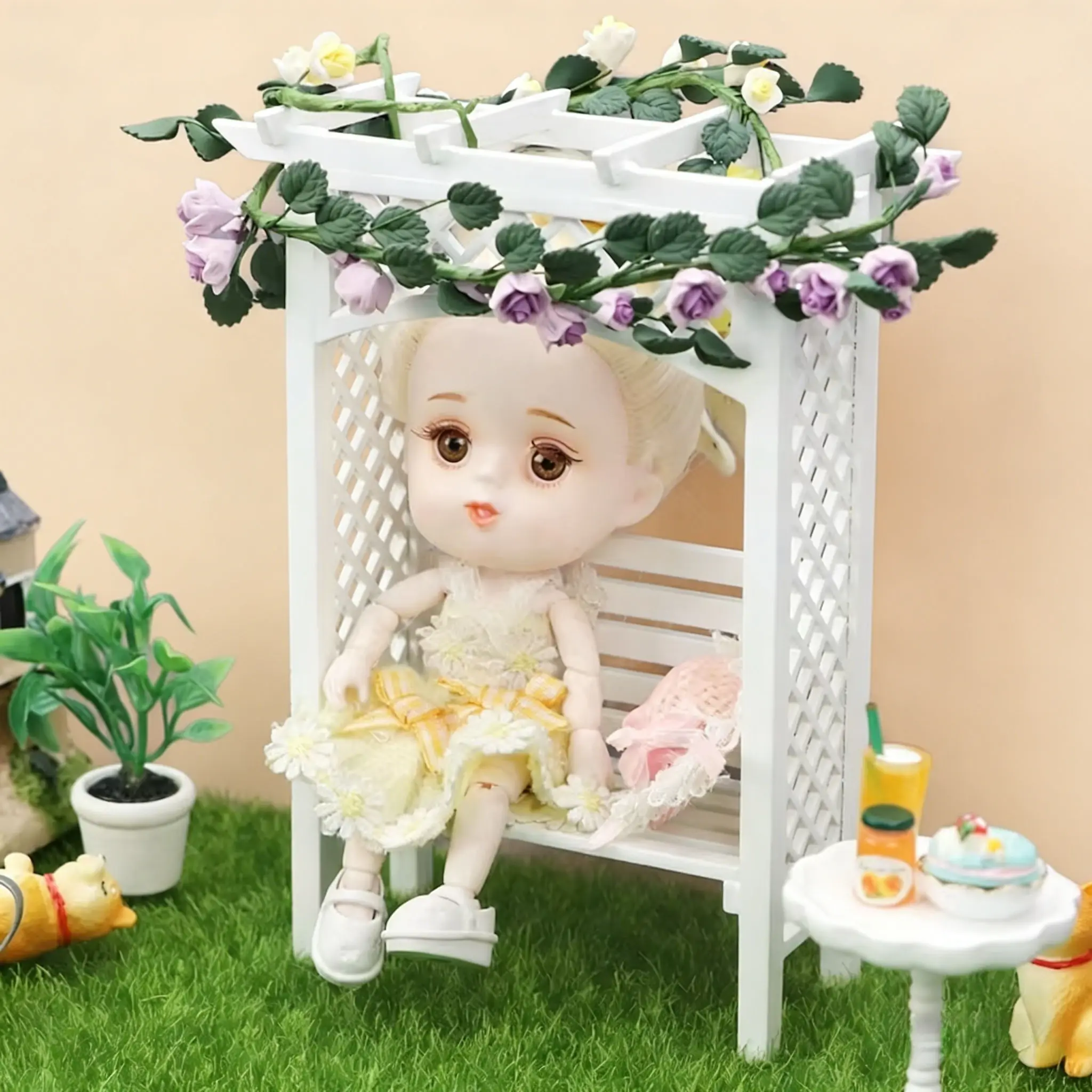 1:12 Dollhouse Mini White Grape Trellis - Wisteria Flower Stand, Garden Scene Accessory, Micro Garden Decor for Dollhouse Yard
1:12 Dollhouse Mini White Grape Trellis - Wisteria Flower Stand, Garden Scene Accessory, Micro Garden Decor for Dollhouse Yard