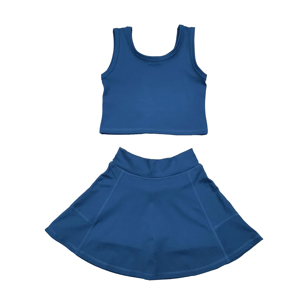 GSD1986Baby Girls Summer Yoga Outfits Dark blue sleeveless top skirt kids girls active wear set
GSD1986Baby Girls Summer Yoga Outfits Dark blue sleeveless top skirt kids girls active wear set