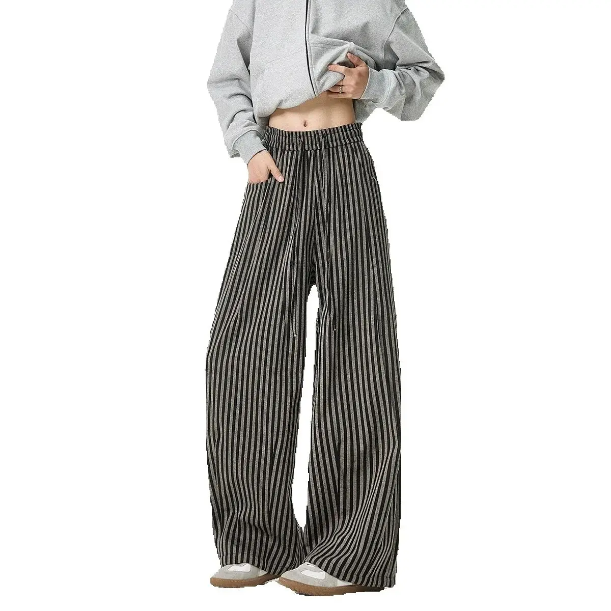 Elastic Waist Men's Casual Trousers Striped Design Drawstring Wide Leg Trendy Bottom Straight Male Pants Summer Clothing XXXL
Elastic Waist Men's Casual Trousers Striped Design Drawstring Wide Leg Trendy Bottom Straight Male Pants Summer Clothing XXXL