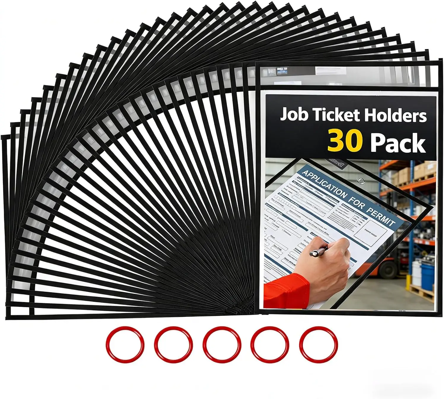 Dry Erase Pockets 30 Pack with Rings, Oversized Reusable Plastic Sleeves for Classroom Teacher Supplies, 10x14 Inches Black
Dry Erase Pockets 30 Pack with Rings, Oversized Reusable Plastic Sleeves for Classroom Teacher Supplies, 10x14 Inches Black