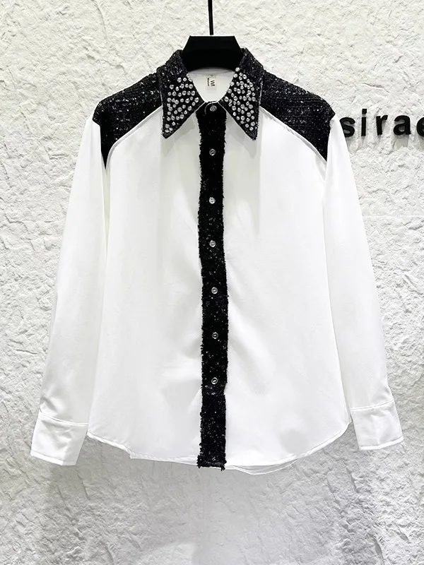 Knitted Diamond Embellied Pad oulder Men's irt Fragile Sle Color Blo Design Casual Loose Fit Long Sve
Knitted Diamond Embellied Pad oulder Men's irt Fragile Sle Color Blo Design Casual Loose Fit Long Sve