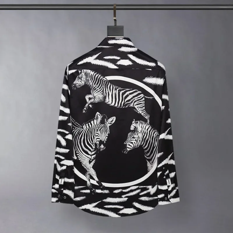 Brand Zebra Stripes Shirts for Men 50% Silk Business Casual Formal Dress Shirts Long Sleeve Slim Fit Social Party Tuxedo Blouse
Brand Zebra Stripes Shirts for Men 50% Silk Business Casual Formal Dress Shirts Long Sleeve Slim Fit Social Party Tuxedo Blouse
