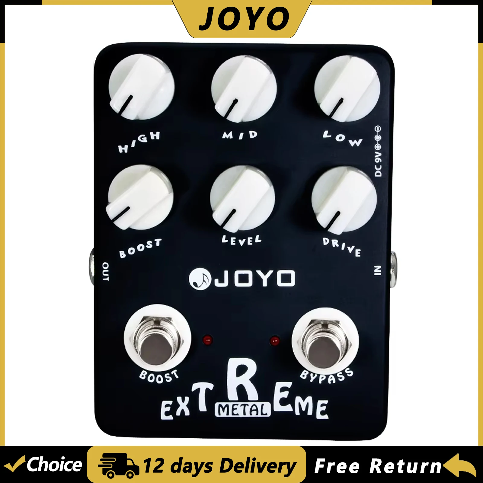 JOYO JF-17 Guitar Extreme Metal Distortion Effect Pedal Metal Rock and Punk Sounds Electric Guitar Pedal True Bypass
JOYO JF-17 Guitar Extreme Metal Distortion Effect Pedal Metal Rock and Punk Sounds Electric Guitar Pedal True Bypass