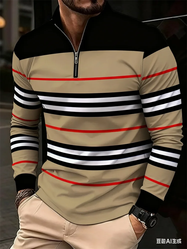 Business Casual Men's Half-Zip Stand Collar Shirt 3D Stripes Printed Long Sleeve Tops Leisure Fashion Breathable Men Sweatshirts
Business Casual Men's Half-Zip Stand Collar Shirt 3D Stripes Printed Long Sleeve Tops Leisure Fashion Breathable Men Sweatshirts