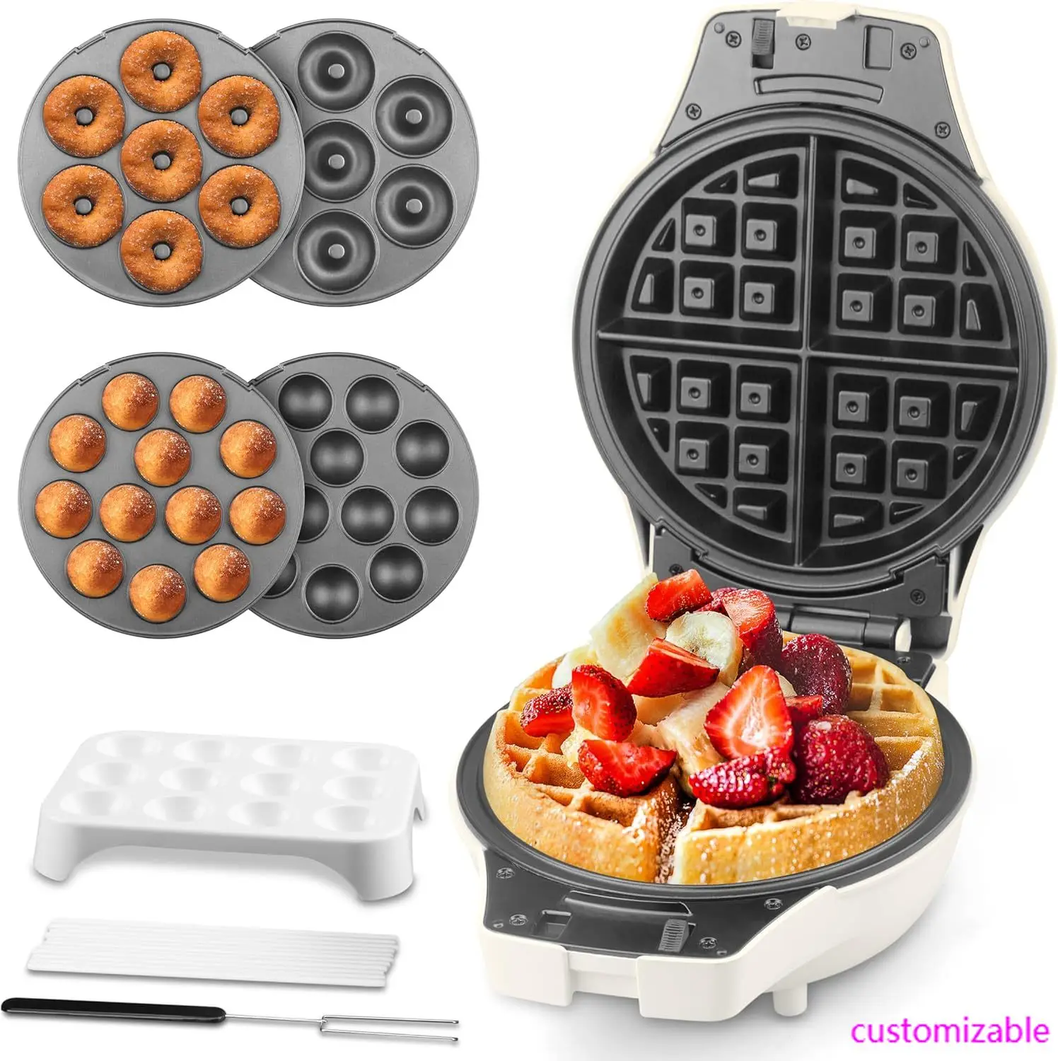 3 in 1 Thick Belgian Waffle Maker with Removable Plates, 8" Non Stick Belgian Waffle Iron Removable Plates
3 in 1 Thick Belgian Waffle Maker with Removable Plates, 8" Non Stick Belgian Waffle Iron Removable Plates