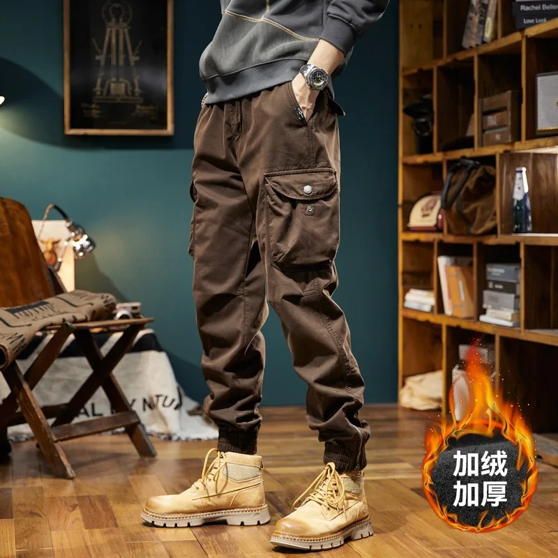 Мужские повседневные брюки-карго для улицы, осенне-зимние износостойкие длинные брюки со шнурком и несколькими краями, модные мужские брюки
Мужские повседневные брюки-карго для улицы, осенне-зимние износостойкие длинные брюки со шнурком и несколькими краями, модные мужские брюки