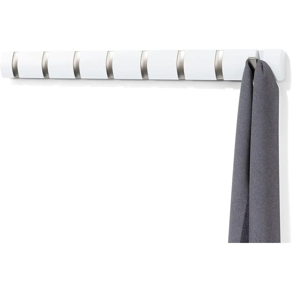 8-Hook Wall Coat Rack - Modern, Space-Efficient Storage for Hats, Bags, and More - White/Nickel
8-Hook Wall Coat Rack - Modern, Space-Efficient Storage for Hats, Bags, and More - White/Nickel