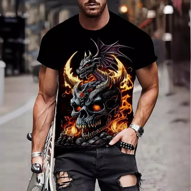 2025 new summer streetwear 3D digital printed skull graphic T-shirt loose sports short sleeved casual T-shirt for men
2025 new summer streetwear 3D digital printed skull graphic T-shirt loose sports short sleeved casual T-shirt for men