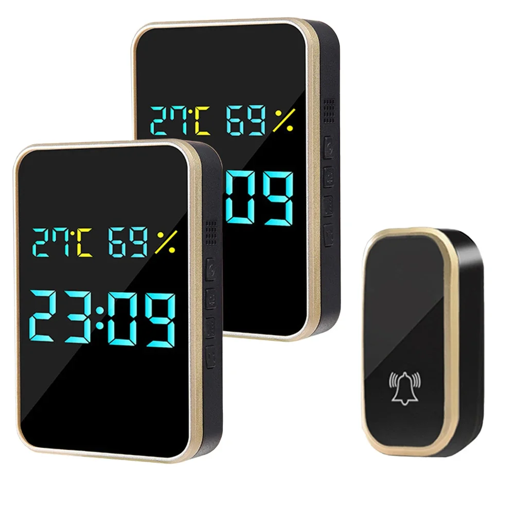 Receiver Transmitter Temperature Humidity Time Wireless Doorbell 1To 2 Doorbell Display Hardware Long-range Signal
Receiver Transmitter Temperature Humidity Time Wireless Doorbell 1To 2 Doorbell Display Hardware Long-range Signal