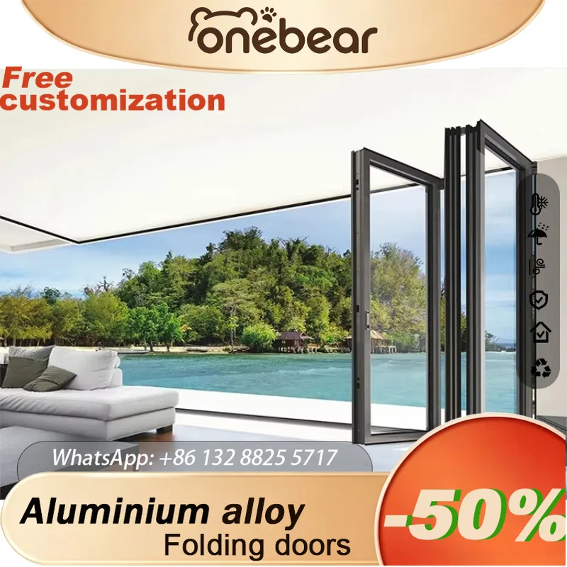 Hot Selling Aluminum Bifold Door Double Glass Exterior Folding Terrace Door For Outdoor Patio Balcony Use Any Size Custom
Hot Selling Aluminum Bifold Door Double Glass Exterior Folding Terrace Door For Outdoor Patio Balcony Use Any Size Custom