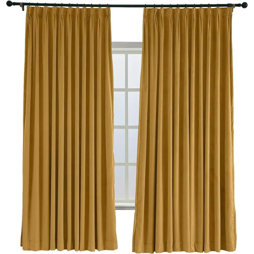 100W x 102L Velvet Pinch Pleat Curtain Panel for Living Room, Bedroom, Meeting Room, Club, Theater, or Patio Door
100W x 102L Velvet Pinch Pleat Curtain Panel for Living Room, Bedroom, Meeting Room, Club, Theater, or Patio Door