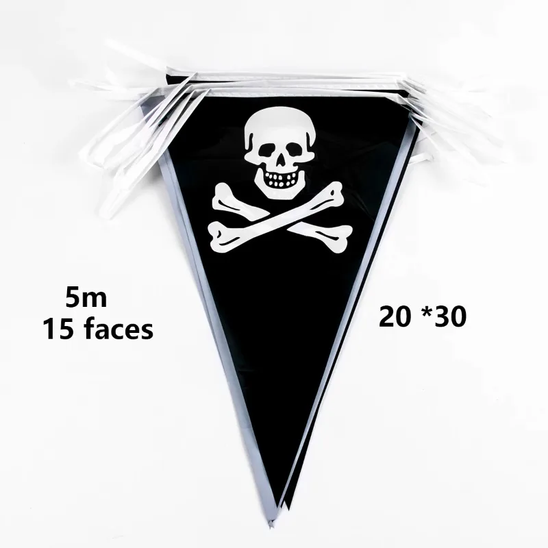 5m Halloween Pirate Banners Pirate Skull Printed Black Pennant Triangle Flags Pirate Theme Party Decoration Birthday Party
5m Halloween Pirate Banners Pirate Skull Printed Black Pennant Triangle Flags Pirate Theme Party Decoration Birthday Party