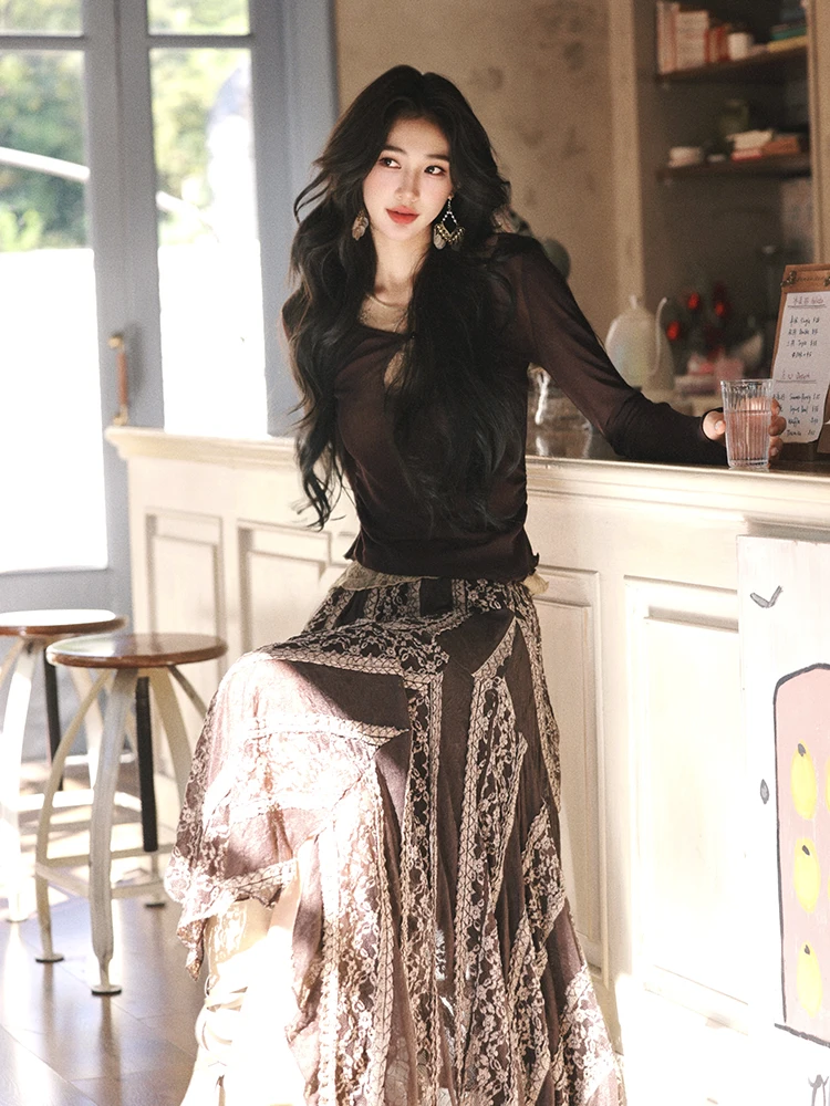 AZure Gentle Wind Me Slim Fit Top Lace Svel Vest Two Piece Set Waterdrop Ne Retro Base Layer Girls Faion
AZure Gentle Wind Me Slim Fit Top Lace Svel Vest Two Piece Set Waterdrop Ne Retro Base Layer Girls Faion