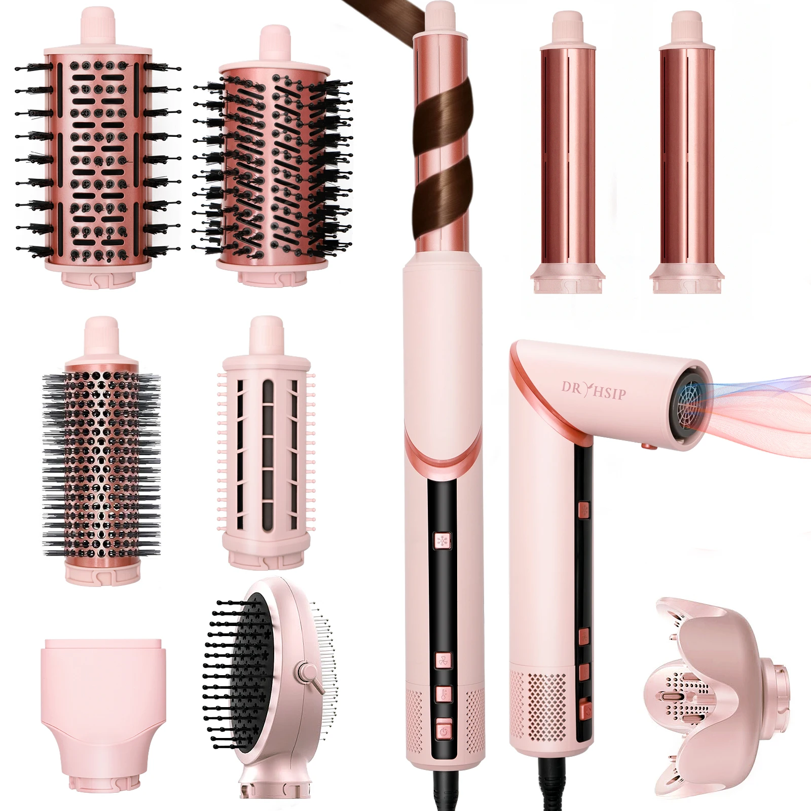 9 In 1 Hair Dryer Hot Air High Speed Brush Blow Dryer Negative Ionic Hair Heating Brush Hot Air Styling Comb Auto Hair Curler
9 In 1 Hair Dryer Hot Air High Speed Brush Blow Dryer Negative Ionic Hair Heating Brush Hot Air Styling Comb Auto Hair Curler