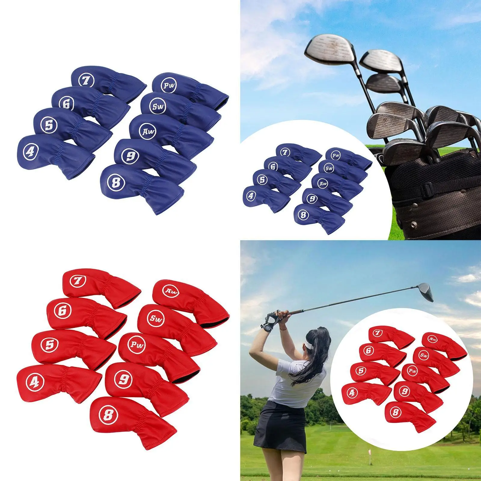 Set of 9 Golf Club Covers Soft Comfortable Iron Headcovers Dustproof Waterproof for Outdoor Golf Practice Equipment Gift
Set of 9 Golf Club Covers Soft Comfortable Iron Headcovers Dustproof Waterproof for Outdoor Golf Practice Equipment Gift