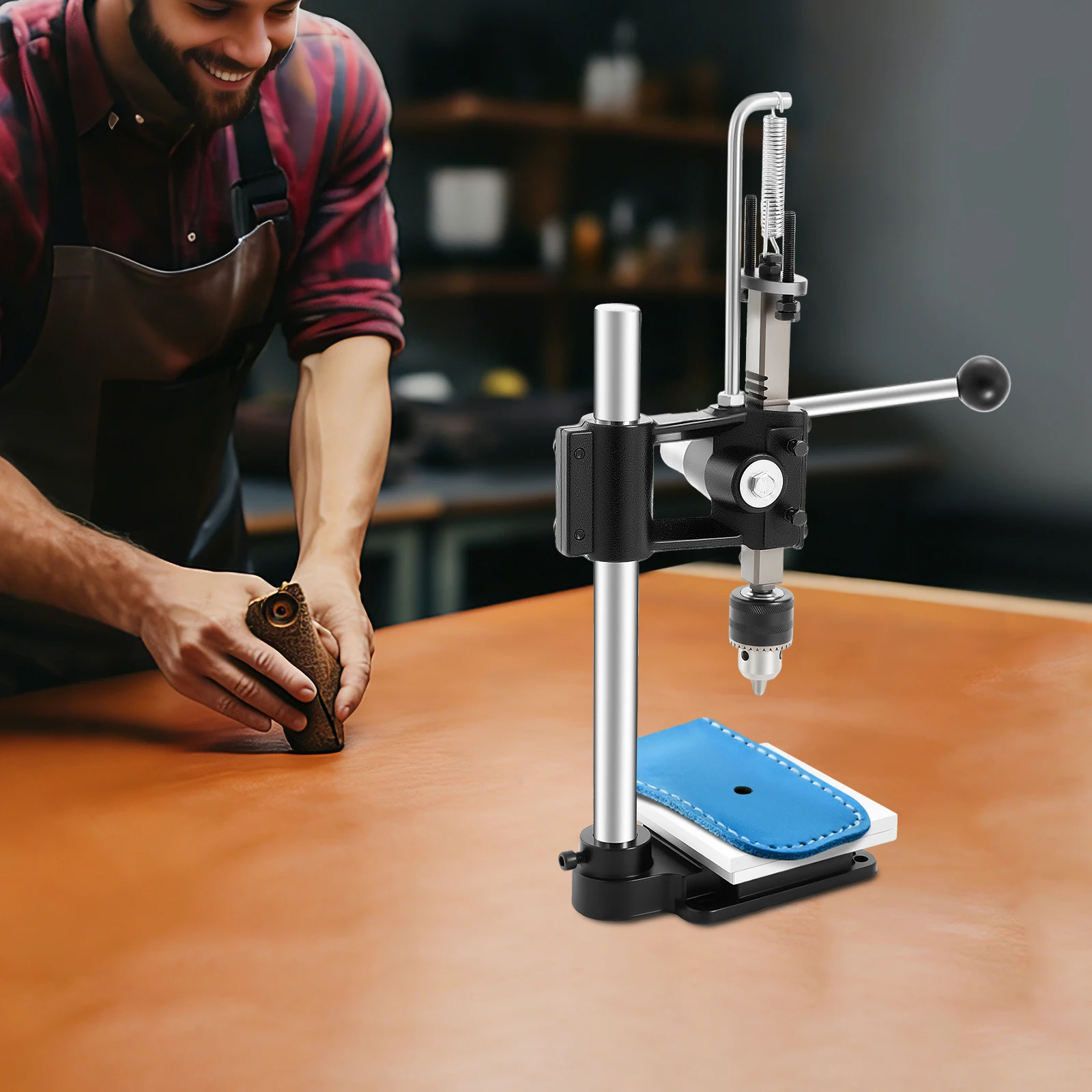 Leather Press, Leather Hole Puncher Leather Cutting Machine Hand Punching Machine For DIY Leather Craft Punching Holes Cutting
Leather Press, Leather Hole Puncher Leather Cutting Machine Hand Punching Machine For DIY Leather Craft Punching Holes Cutting