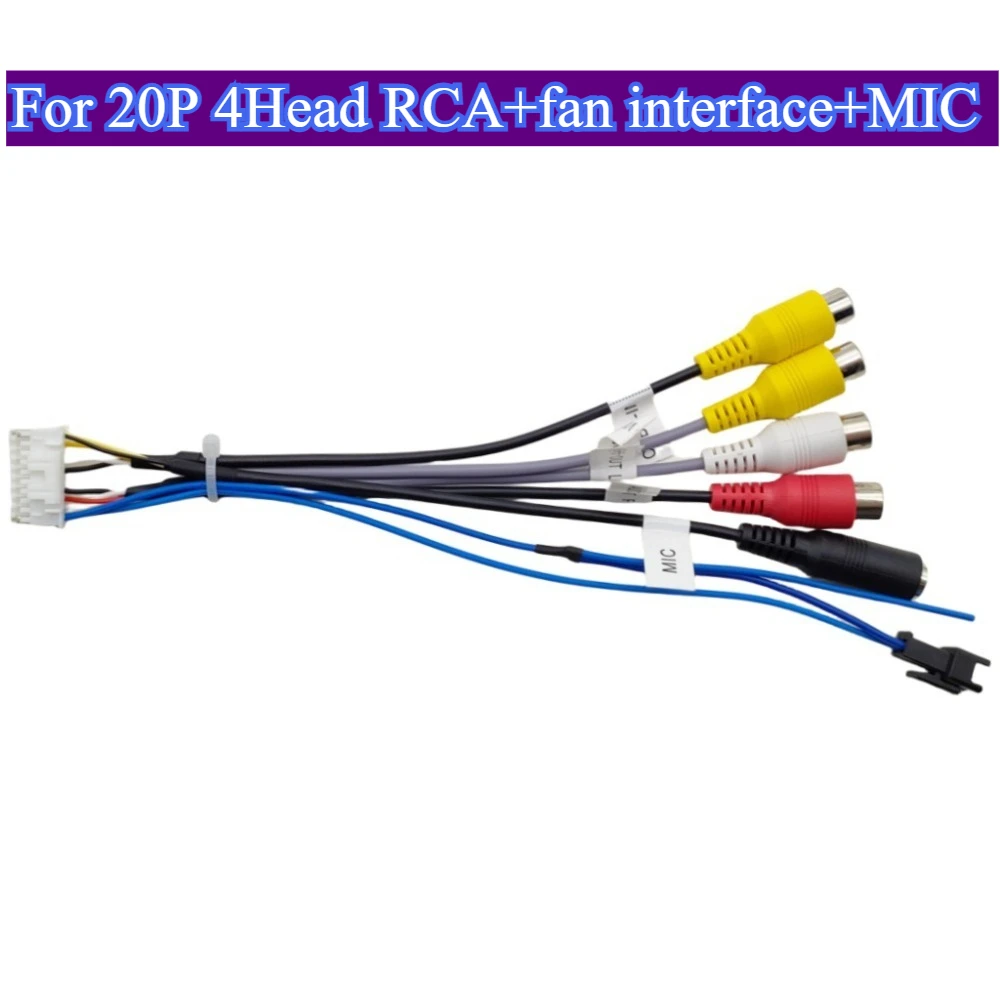 For Android Radio Car Accessories Adapter Big Screen Navigation 20P 4 head RCA Audio Cable MIC Fan Video Connector Input Output
For Android Radio Car Accessories Adapter Big Screen Navigation 20P 4 head RCA Audio Cable MIC Fan Video Connector Input Output