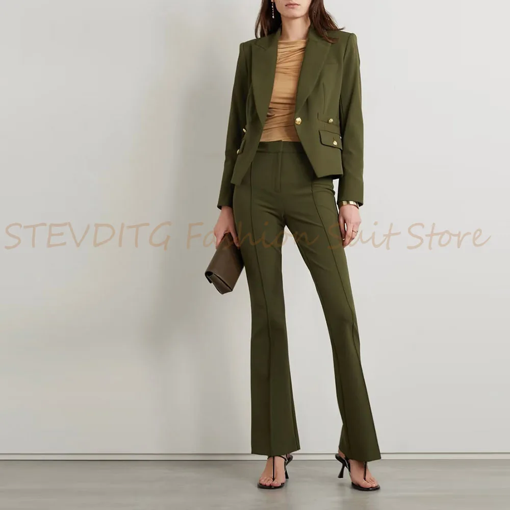 Elegant 2 Pieces Women Suit Sets One Button Peak Lapel Slim Jacket Flare Pants Sets Fit Office Banquet Business Female Clothing
Elegant 2 Pieces Women Suit Sets One Button Peak Lapel Slim Jacket Flare Pants Sets Fit Office Banquet Business Female Clothing