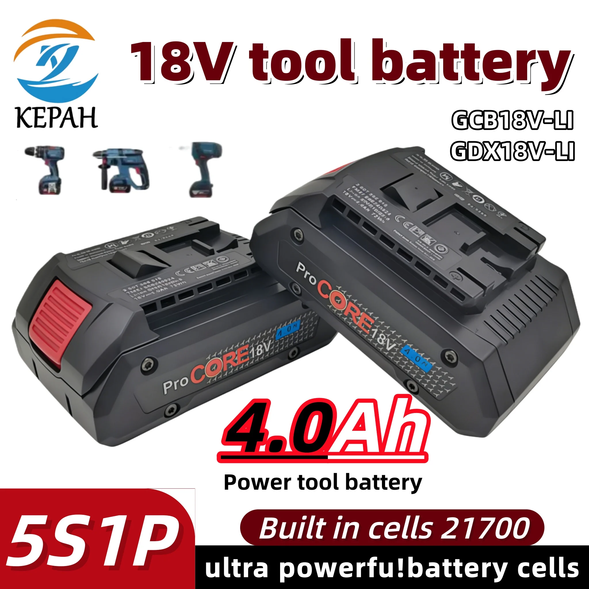 18V 4000mAh Durable Li-ion Battery|21700 5S1P Stable Output for ProCORE/BAT618
18V 4000mAh Durable Li-ion Battery|21700 5S1P Stable Output for ProCORE/BAT618