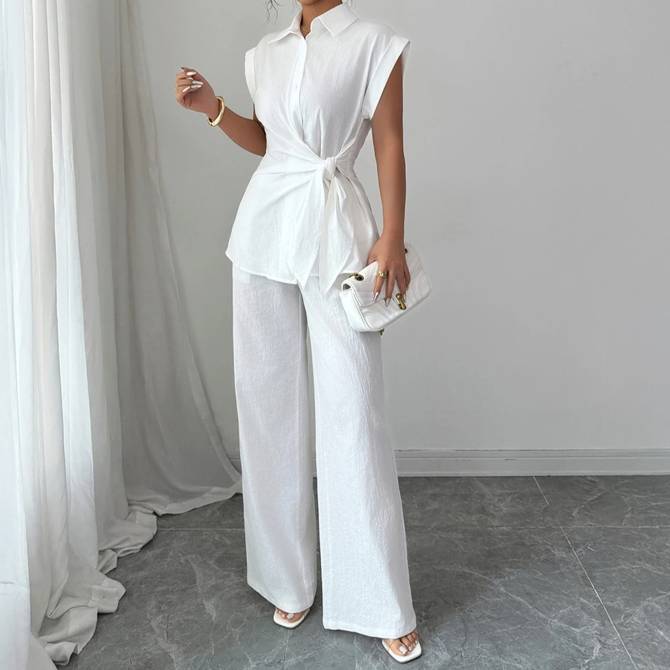 Pant Set Women Two Piece Sets Turn Down Collar Matching Sets Vests Tops Wide Leg Long Pants High Waist Y2k Streetwear Elegant
Pant Set Women Two Piece Sets Turn Down Collar Matching Sets Vests Tops Wide Leg Long Pants High Waist Y2k Streetwear Elegant