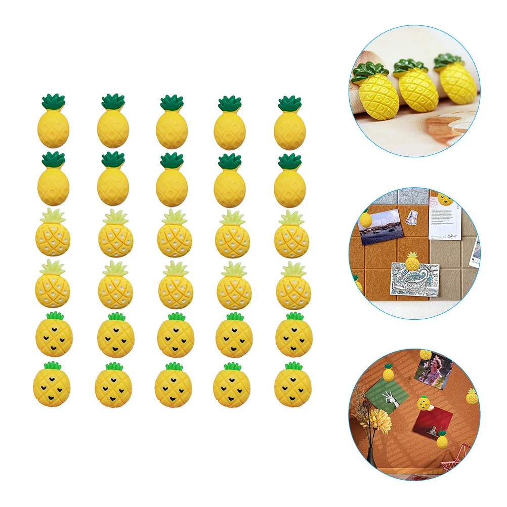 30pcs Cartoon Push Tacks Resin Decorative Thumbtacks Pineapple Shape Map Markers Office Supplies Cork Boards Photo Walls
30pcs Cartoon Push Tacks Resin Decorative Thumbtacks Pineapple Shape Map Markers Office Supplies Cork Boards Photo Walls