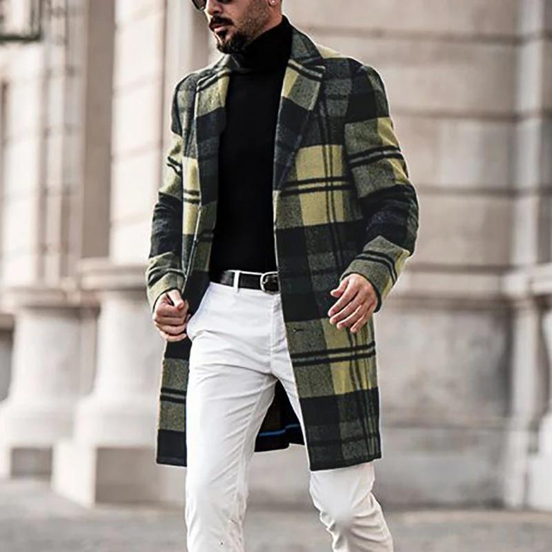 Fashion Plaid Printed Woolen Long Jackets For Men Winter Warm Long Sleeve Outerwear 2021 Autumn Men Casual Turn-down Collar Coat
Fashion Plaid Printed Woolen Long Jackets For Men Winter Warm Long Sleeve Outerwear 2021 Autumn Men Casual Turn-down Collar Coat