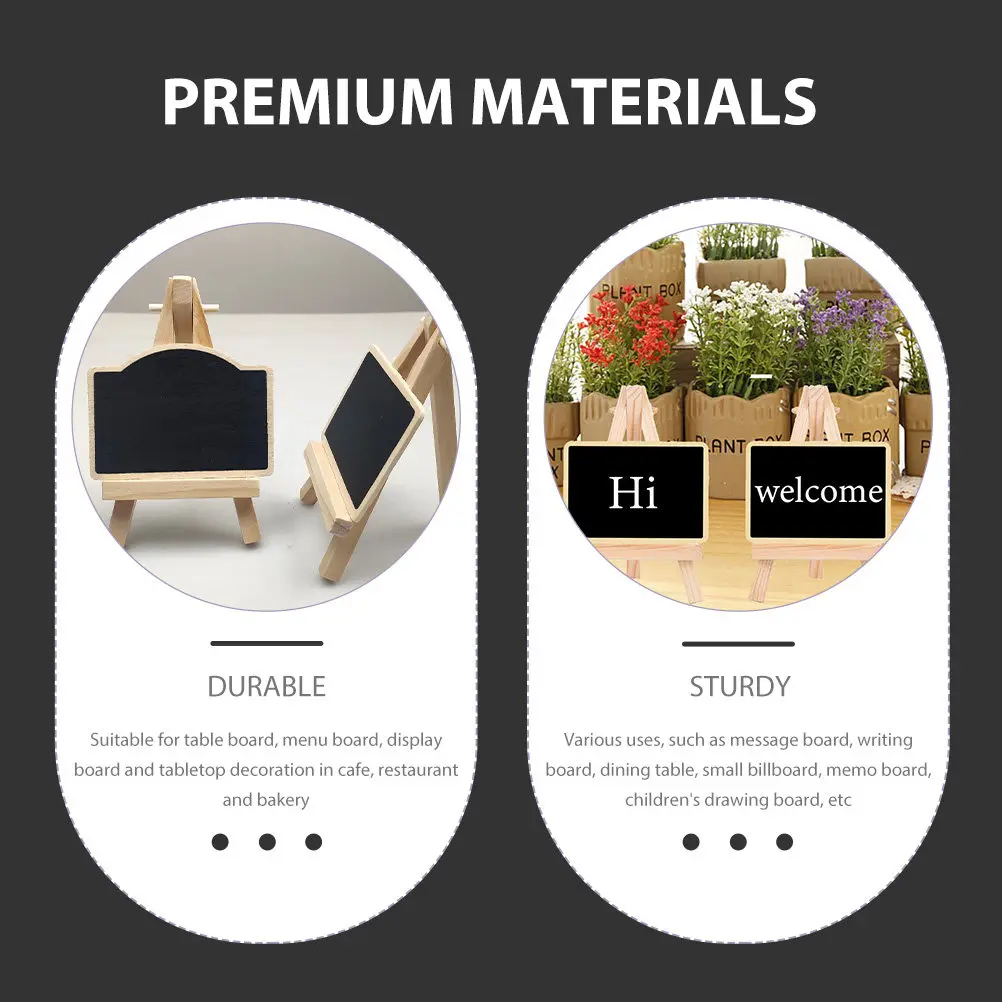 Набор из 5 маленьких деревянных досок для записей на треноге, настольные доски для заметок для ресторанов и кафе
Набор из 5 маленьких деревянных досок для записей на треноге, настольные доски для заметок для ресторанов и кафе