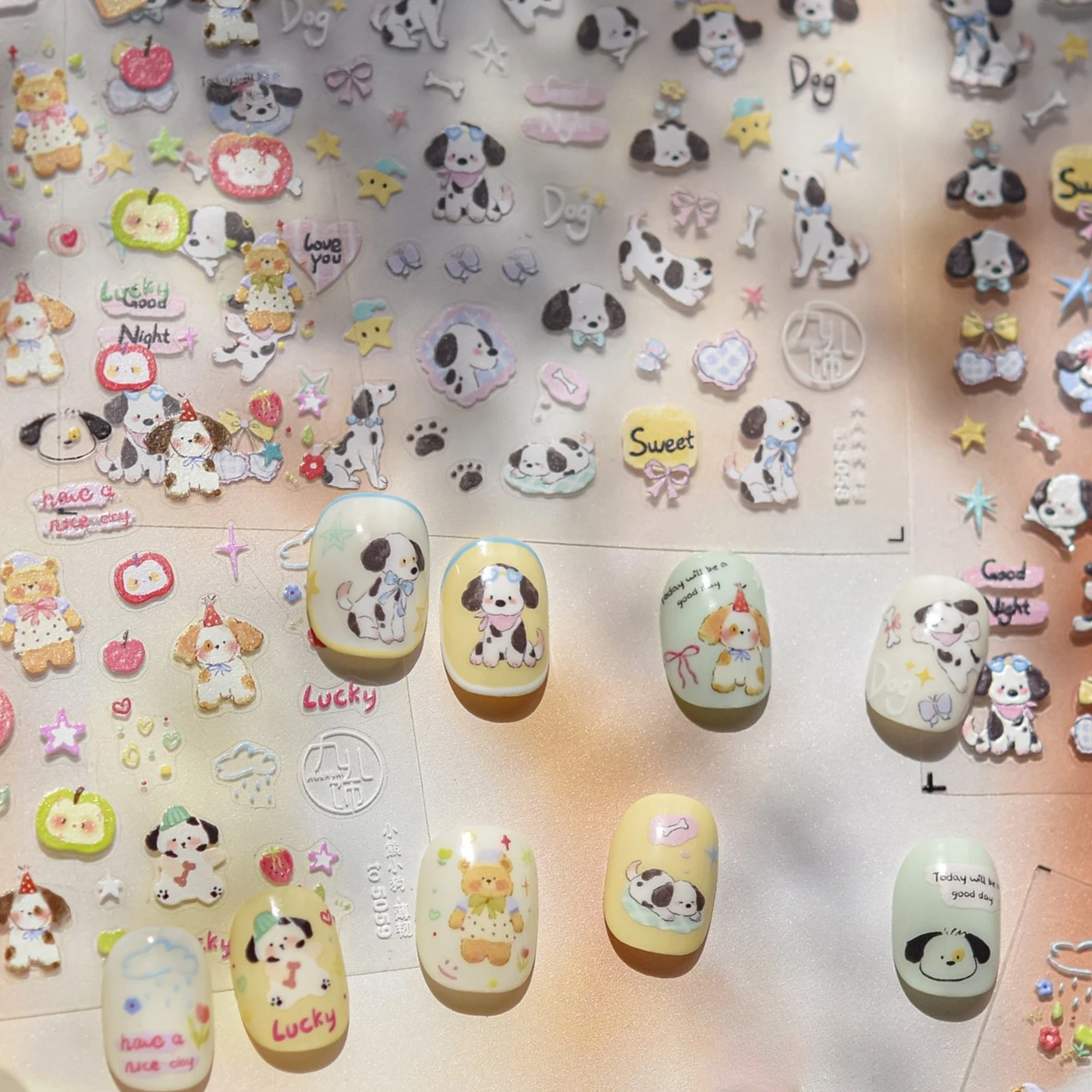 Cute Bear Dog Puppy Apple Bowknot Star Strawberry Claw Bone Good Night Adhesive Nail Art Decorations Stickers Manicure Decals
Cute Bear Dog Puppy Apple Bowknot Star Strawberry Claw Bone Good Night Adhesive Nail Art Decorations Stickers Manicure Decals