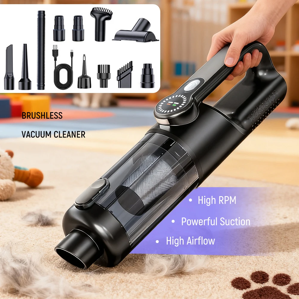 Car Vacuum Cleaner High Power Strong Suction Cleaning HandHeld Cleaning Machine with LED Light Suction Air Gun for Car Home
Car Vacuum Cleaner High Power Strong Suction Cleaning HandHeld Cleaning Machine with LED Light Suction Air Gun for Car Home