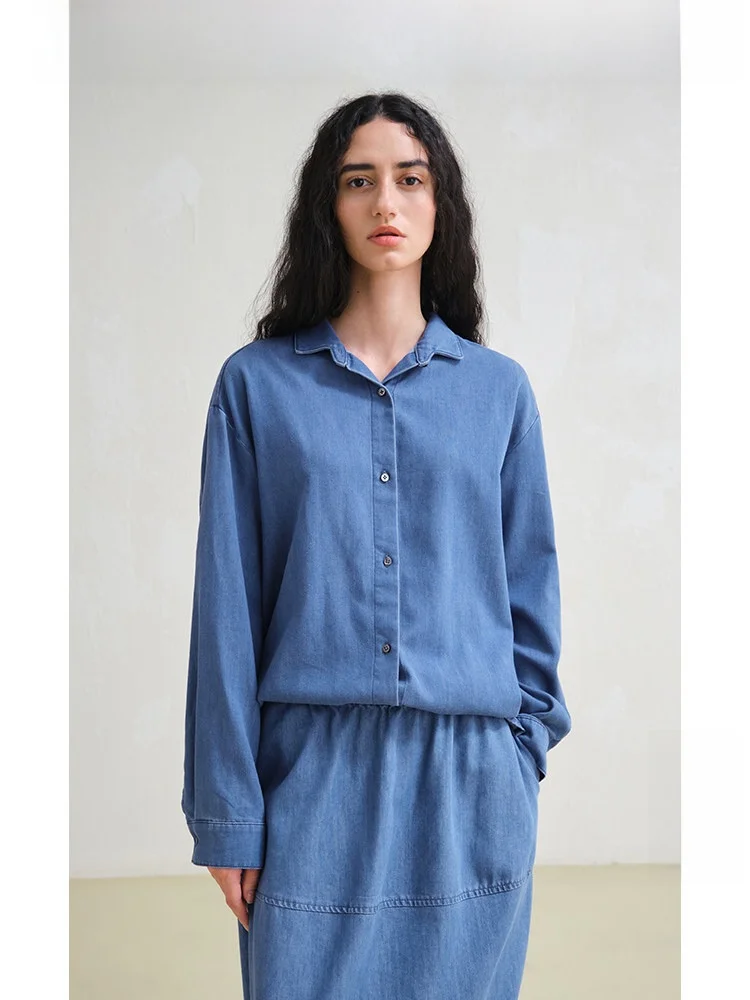 Lp Original Silk Lyocell Cotton Denim irt Casual Artistic Spring Women's Top Breathable Comfortable Long Sve Loose Fit
Lp Original Silk Lyocell Cotton Denim irt Casual Artistic Spring Women's Top Breathable Comfortable Long Sve Loose Fit