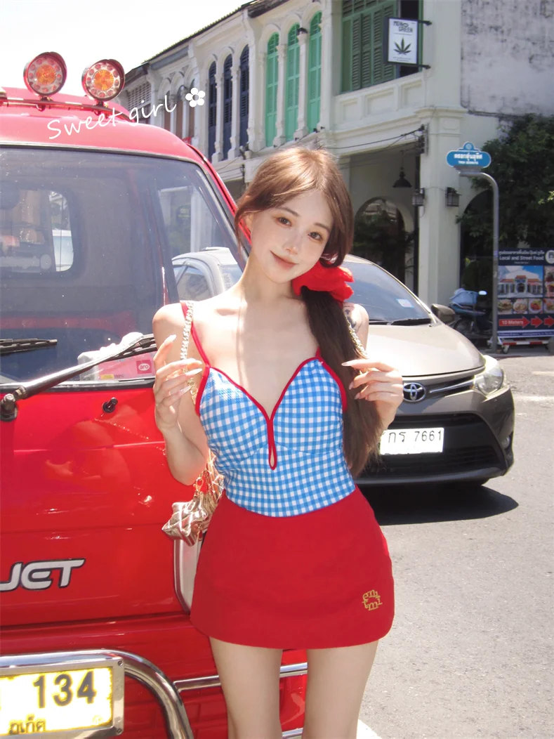 Blue Plaid Bikini Set Sexy Bal Slimming ort Skirt Two-Piece Suit Women's Summer Fre Sle Japanese Feel Pure Desire
Blue Plaid Bikini Set Sexy Bal Slimming ort Skirt Two-Piece Suit Women's Summer Fre Sle Japanese Feel Pure Desire