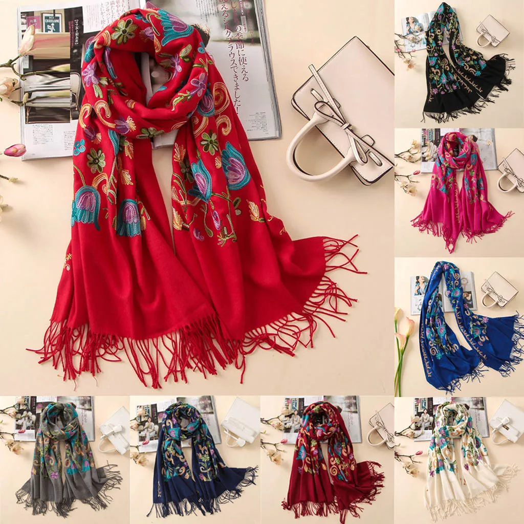 New Embroidered Scarf Autumn Women Print Wild Warm Big Shawl Thickened Long Winter Elegant Scarf Female 180x70CM Bufanda
New Embroidered Scarf Autumn Women Print Wild Warm Big Shawl Thickened Long Winter Elegant Scarf Female 180x70CM Bufanda