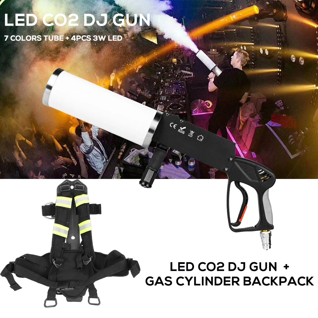 MOKA Co2 Cryo Effect Handheld Led Co2 Jet Gun CO2 Jet Machine Backpack with 3m Hose for DJ Wedding Party
MOKA Co2 Cryo Effect Handheld Led Co2 Jet Gun CO2 Jet Machine Backpack with 3m Hose for DJ Wedding Party