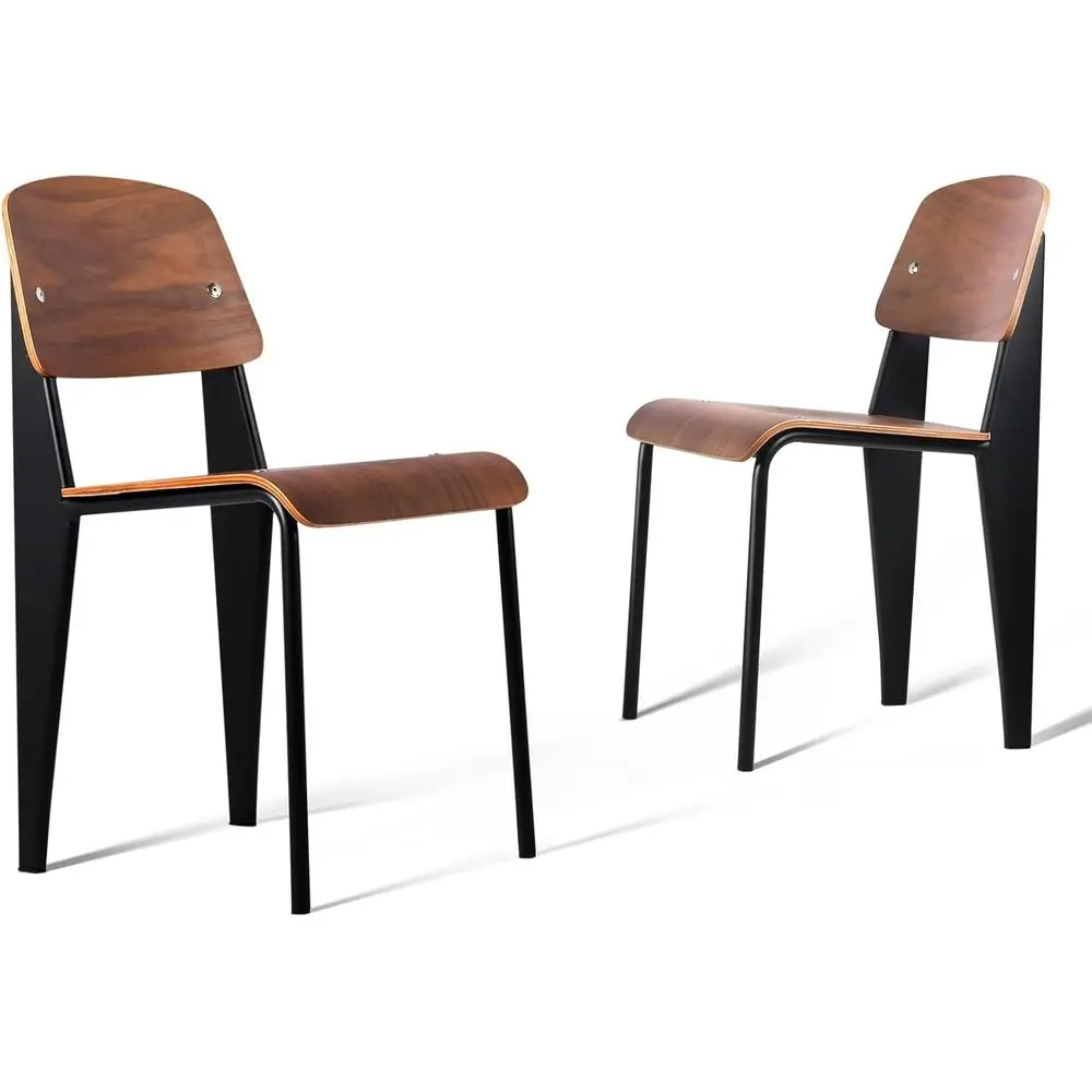 Set of 2 Vintage-Style Walnut Wood and Metal Dining Chairs for Home, Kitchen, and Restaurant Use
Set of 2 Vintage-Style Walnut Wood and Metal Dining Chairs for Home, Kitchen, and Restaurant Use
