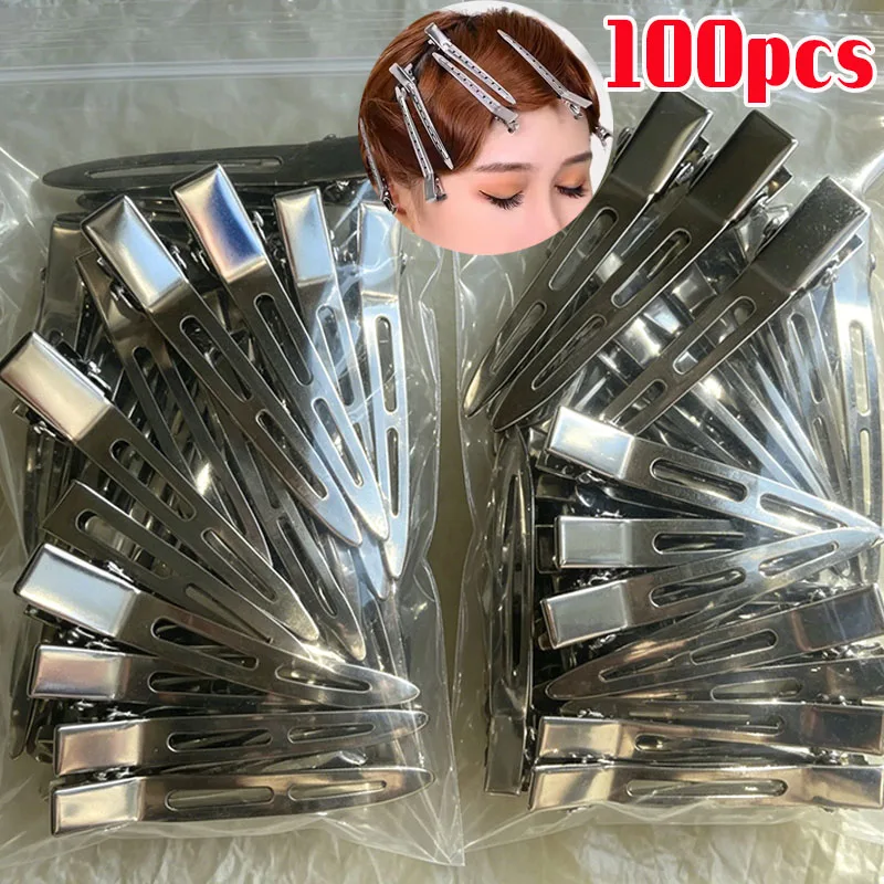100pcs Silver Hair Clips Stainless Steel Hairdressing Sectioning Hairpins for Hair Root Fluffy Duck Bill Hair Clip Styling Tools
100pcs Silver Hair Clips Stainless Steel Hairdressing Sectioning Hairpins for Hair Root Fluffy Duck Bill Hair Clip Styling Tools