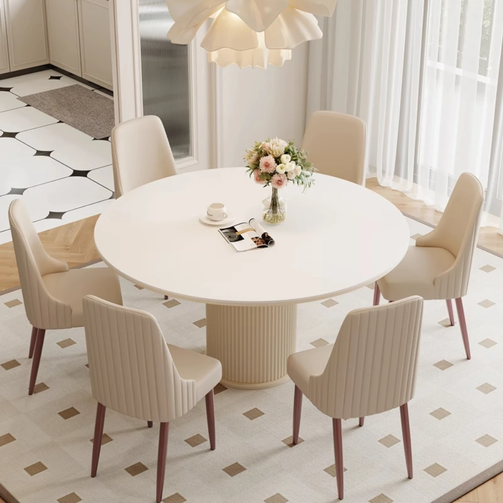 Nordic White Dining Table Chaire Minimalist Luxury Design Dining Table Modern Round Conjuntos De Sala De Jantar Home Accessories
Nordic White Dining Table Chaire Minimalist Luxury Design Dining Table Modern Round Conjuntos De Sala De Jantar Home Accessories